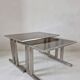 Brushed metal nesting table, 1970