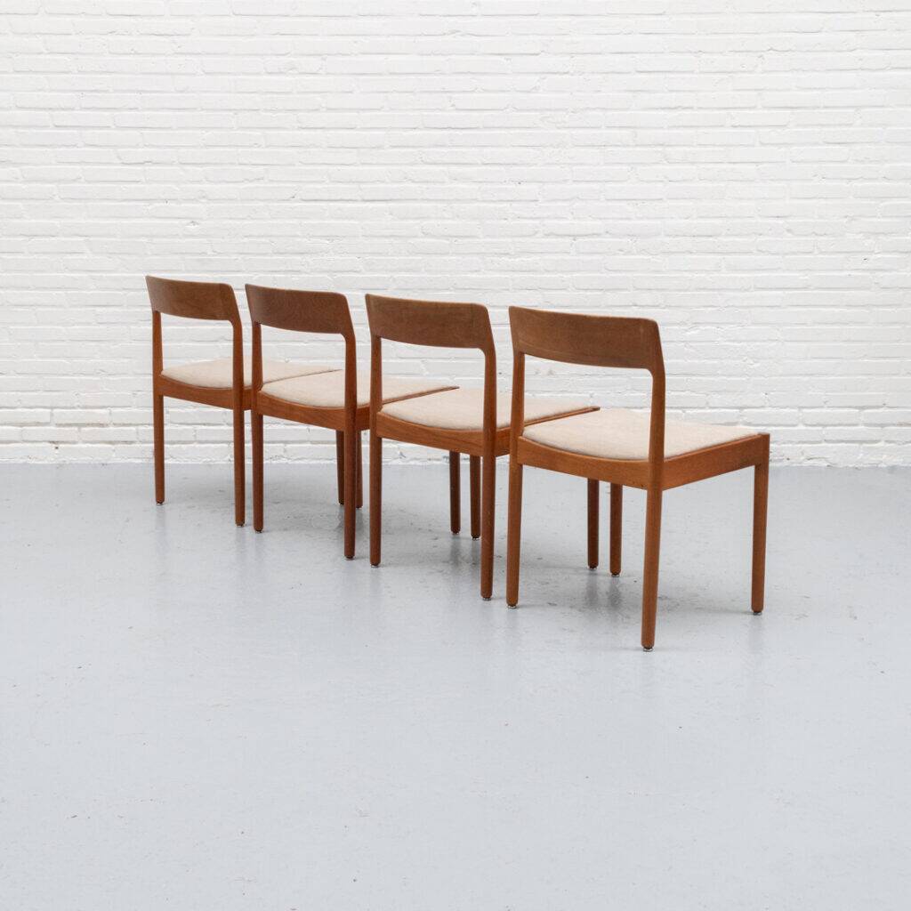Danish dining chairs set by Johannes Nørgaard 1960s