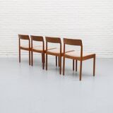 Danish dining chairs set by Johannes Nørgaard 1960s