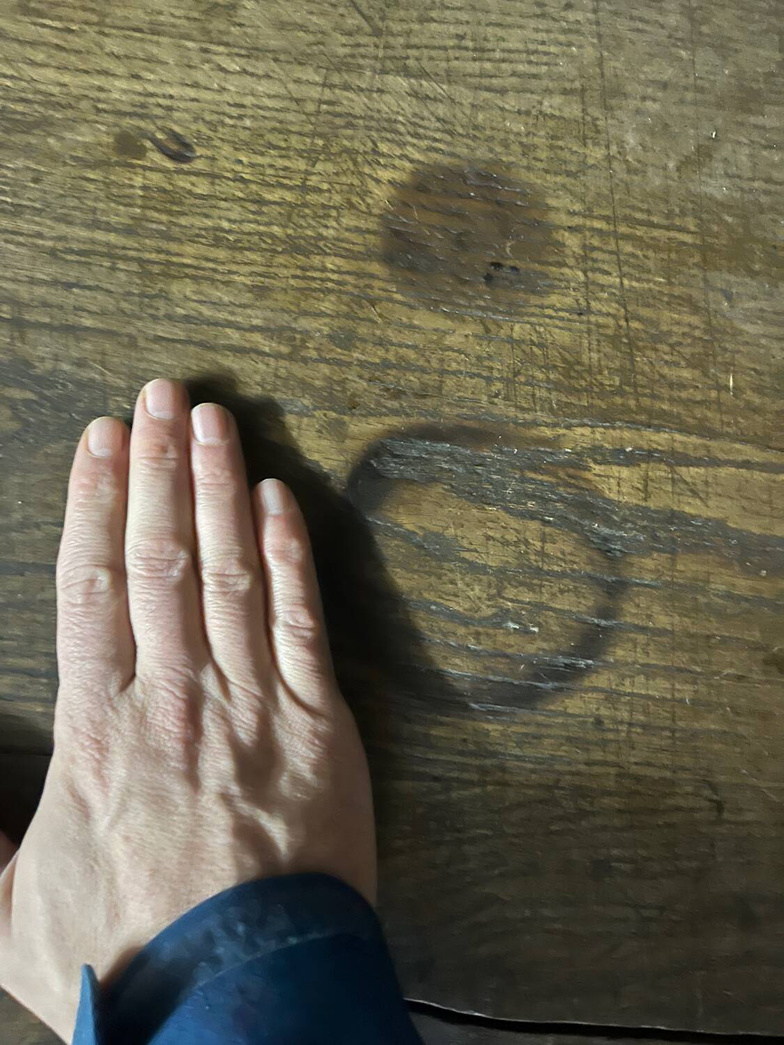 Dark brown solid wood French neo-renaissance square dining table with cross base