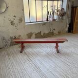 1950s oak bench with red patina, 2m