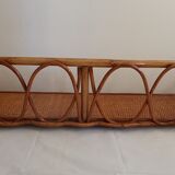 Pair of bamboo and rattan shelves