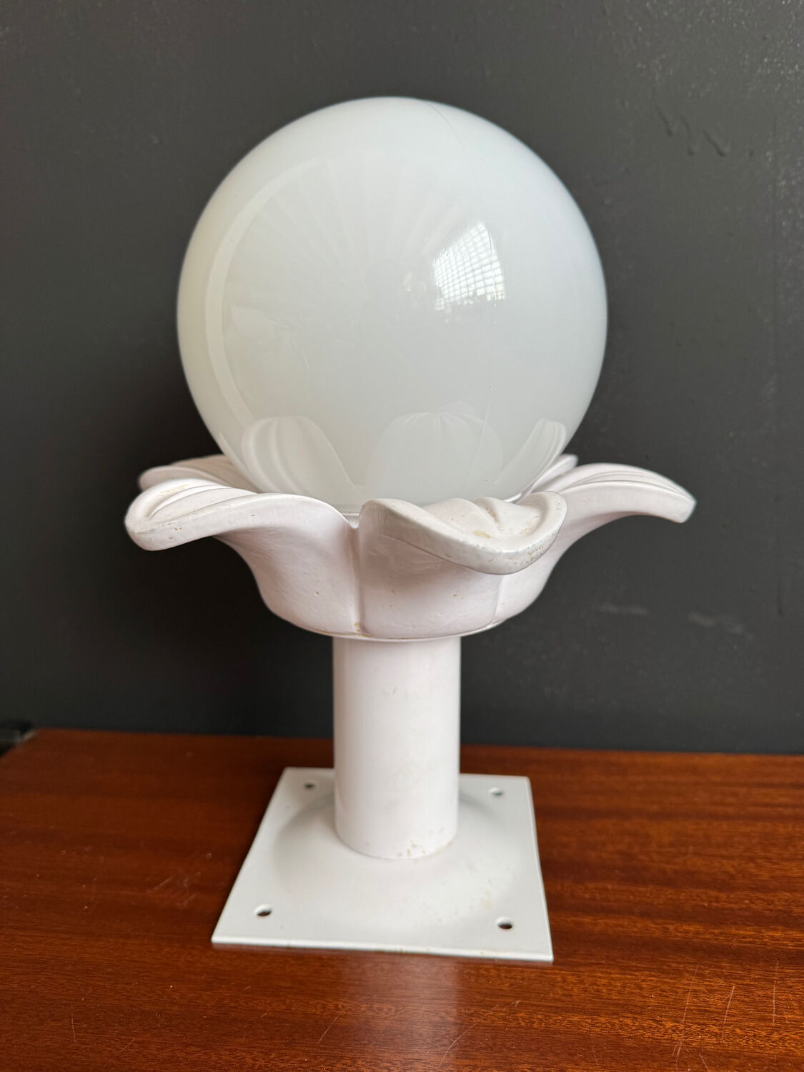 Opaline palm tree ceiling light from the 1980s.