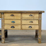 Industrial Wooden Worktable, 1980's