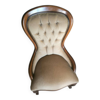 Fauteuil bois et velours