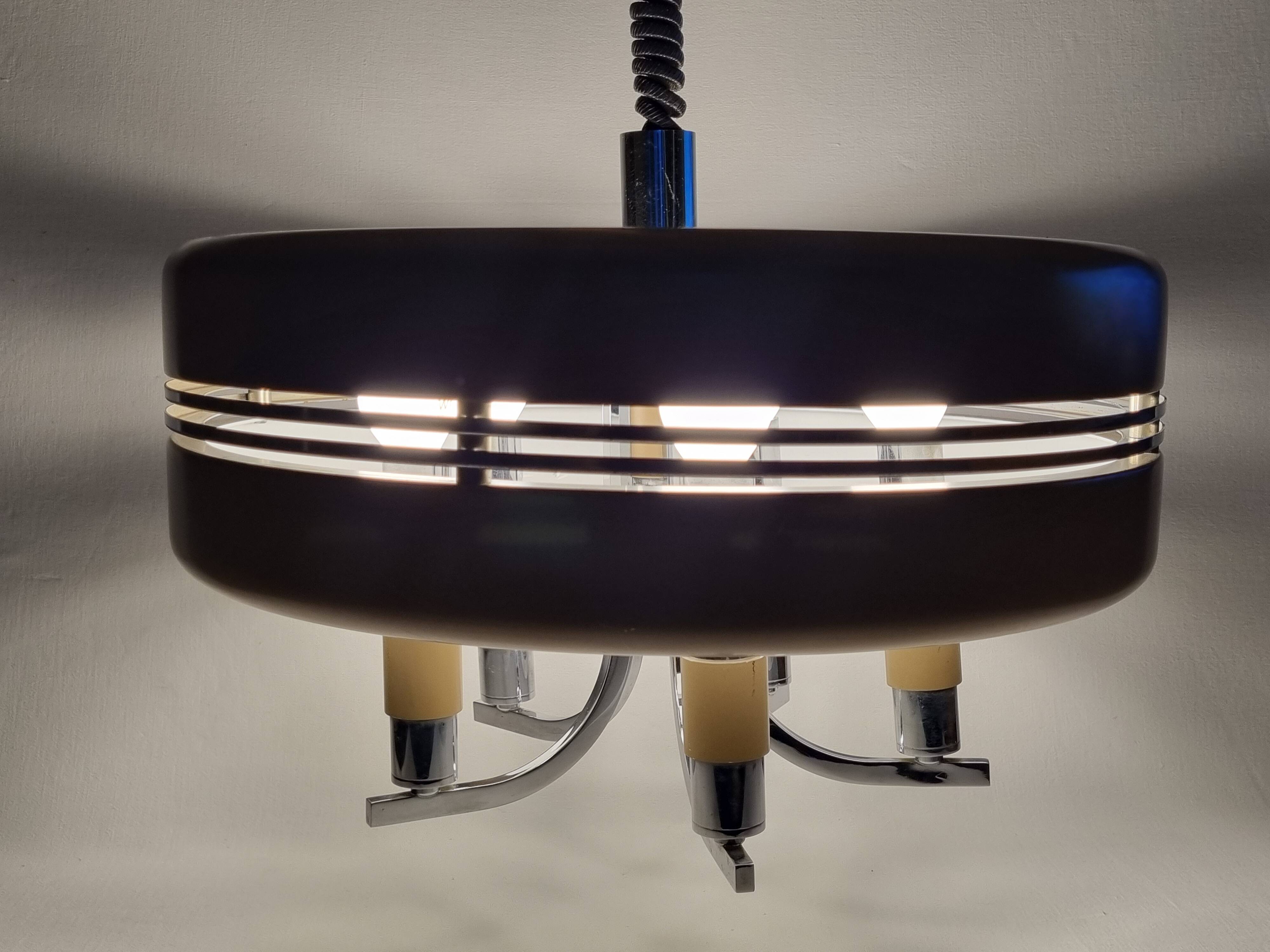 Space Age Rolly pendant light, Italian design, 70s