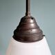 Large Art Deco pendant light in white opaline glass, conical, 1920s-30s