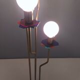 Brass, varnished metal and plexiglas floor lamp "alberelli" by c. la gaipa, 2020