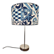 table lamp with a stem base and lampshade | handmade | blue/white tiles