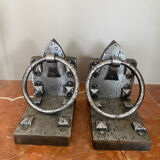 Brutalist bookends pair