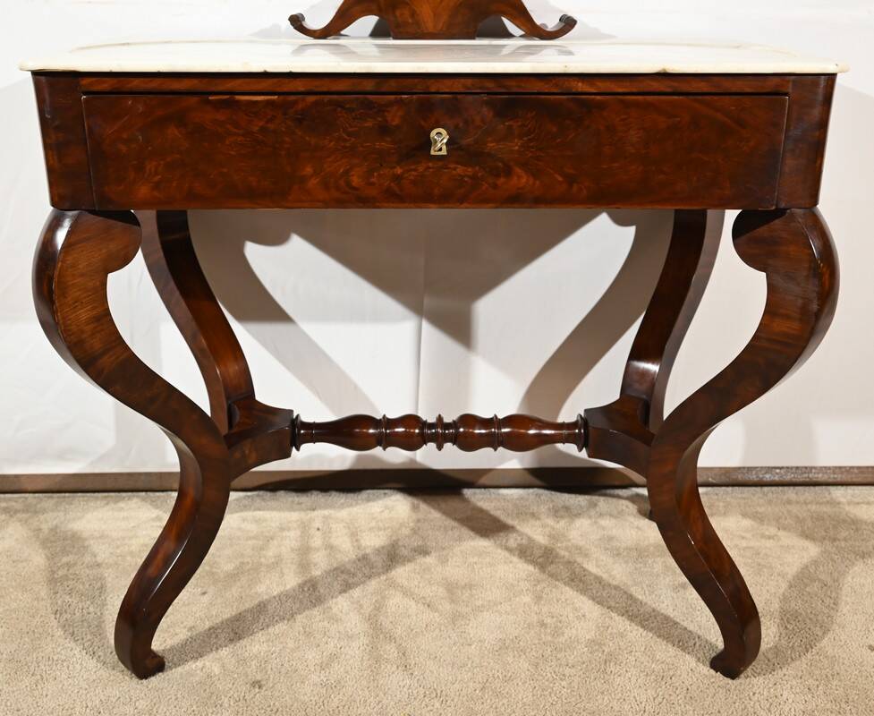 Burl Mahogany Dressing Table, Restoration Period – Early 19th Century