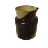 Cruche ancienne en faïence française de Dieulefit, à glace jaune