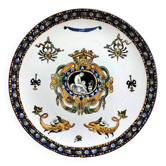 Assiette lentille plat Gien Renaissance fond blanc XIX