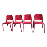 4 chaises kate de zanotta  designer  roberto barbiéri