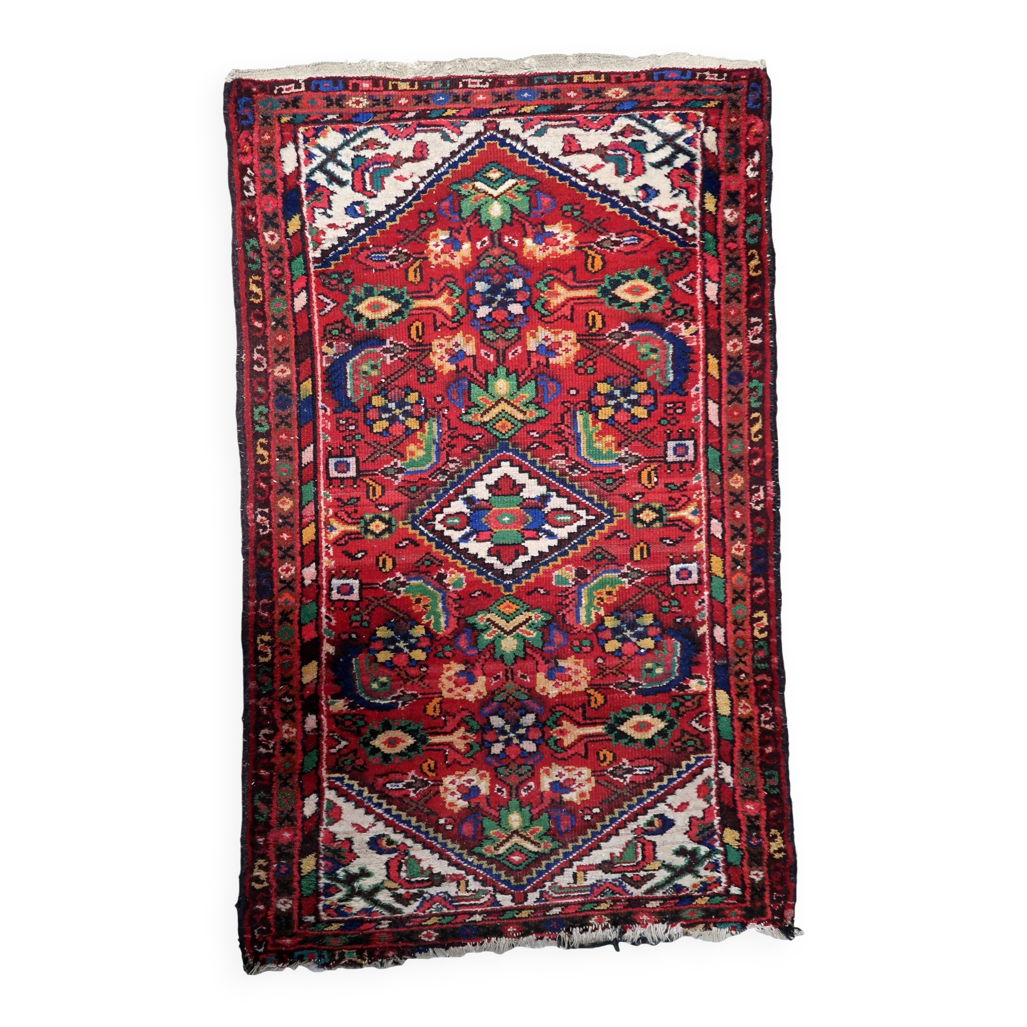 Tapis persan Hamadan vintage fait main 73 cm x 120 cm années 1970