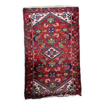 Handmade vintage Persian Hamadan rug 73cm x 120cm 1970s