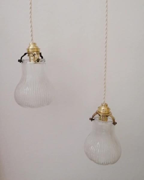 Duo of small glass pendants