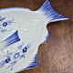 Elegant large vintage fish platter Portugal – Cobalt blue ceramic – 45 cm