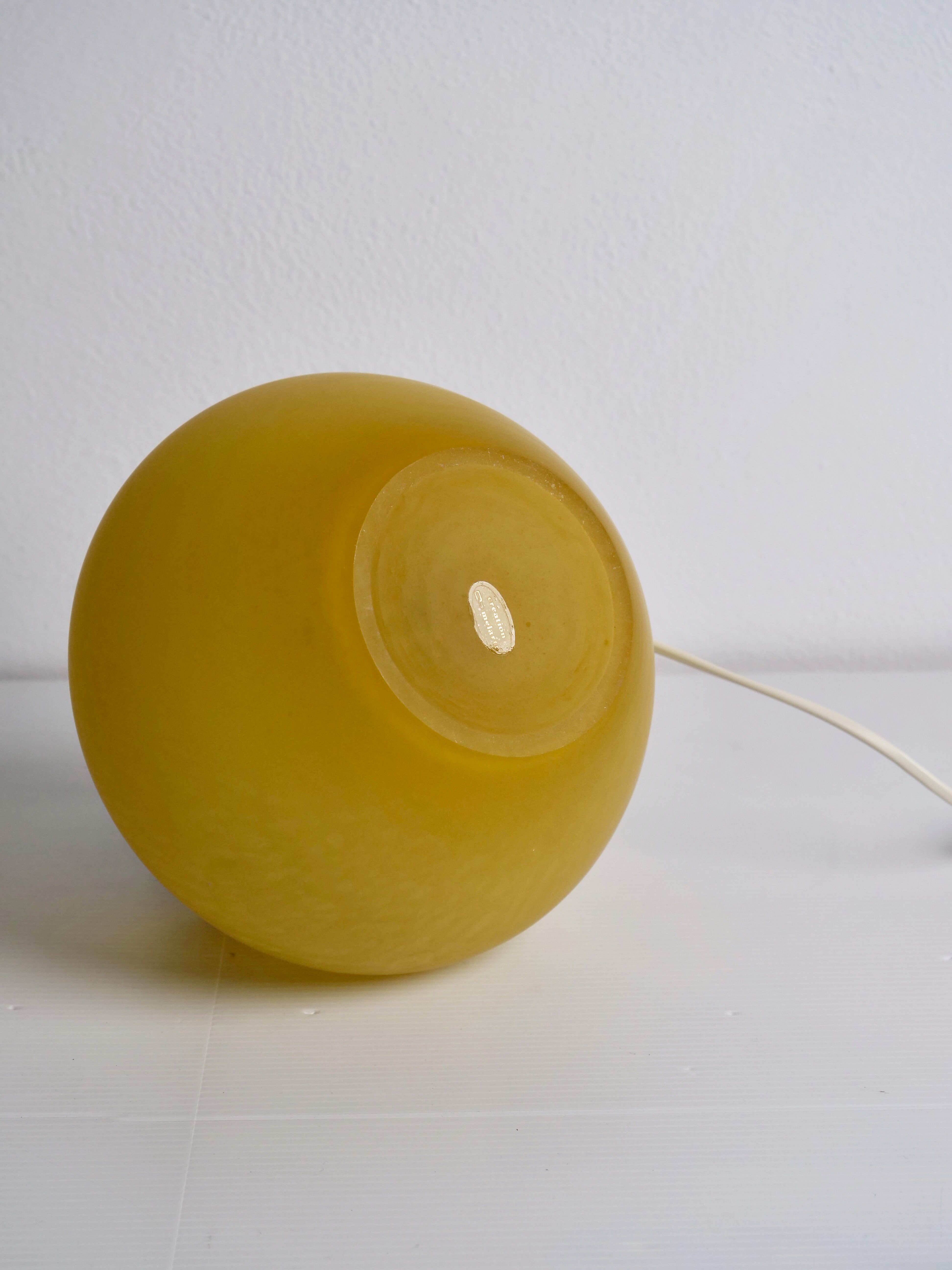 Melarti yellow sandblasted opaline lamp