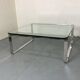 Table basse moderniste suisse en chrome, acier et verre de Strässle, années 1970