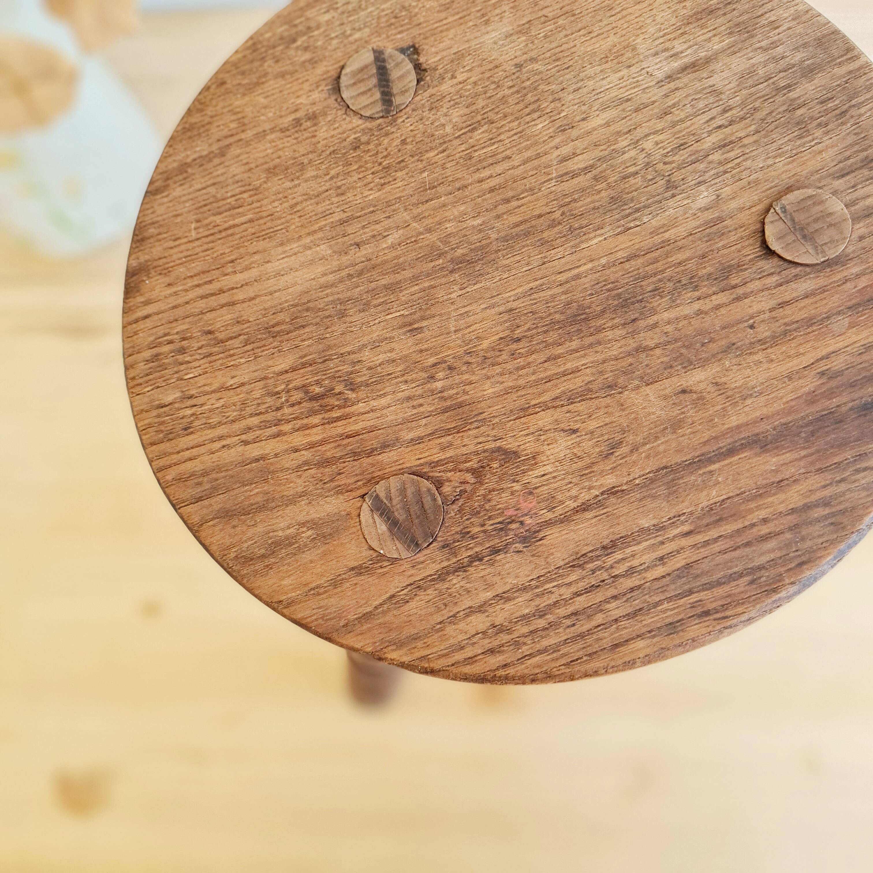 Antique wooden tripod stool