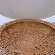 Table mushroom en rotin et verre