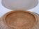 Table mushroom en rotin et verre