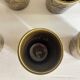 7 tasses Chavaillon de Sarreguemines olive