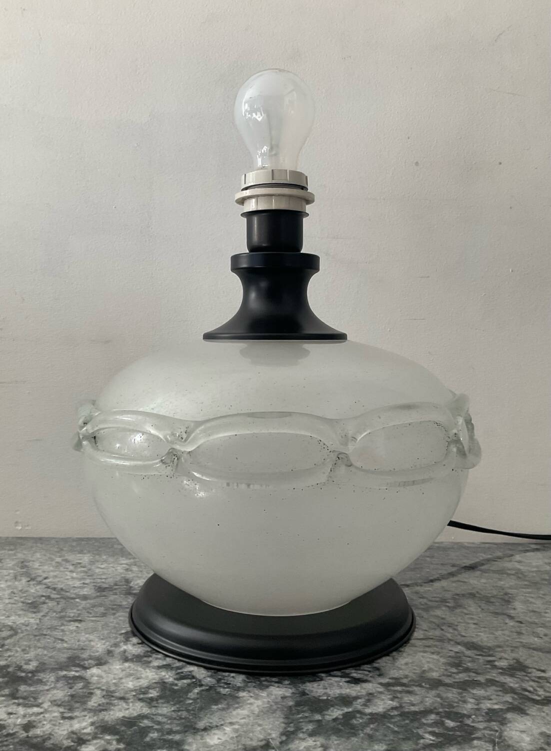 Lamp base in Scavo Murano glass paste