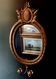 Vintage Swedish Rococo Style Wall Mirror in Gold frame with 2 candle sticks 50s