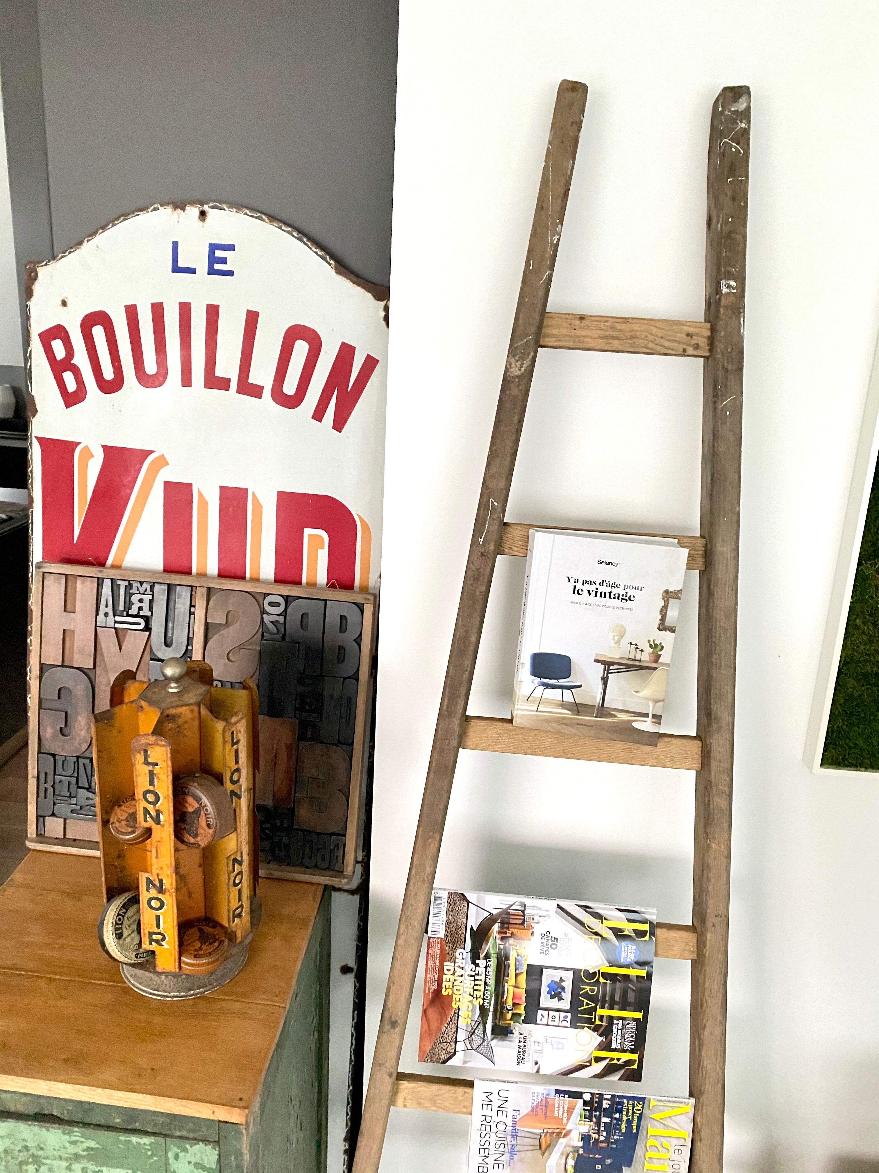 Old vintage wooden ladder