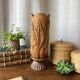 Large sculpted vase made of solid wood