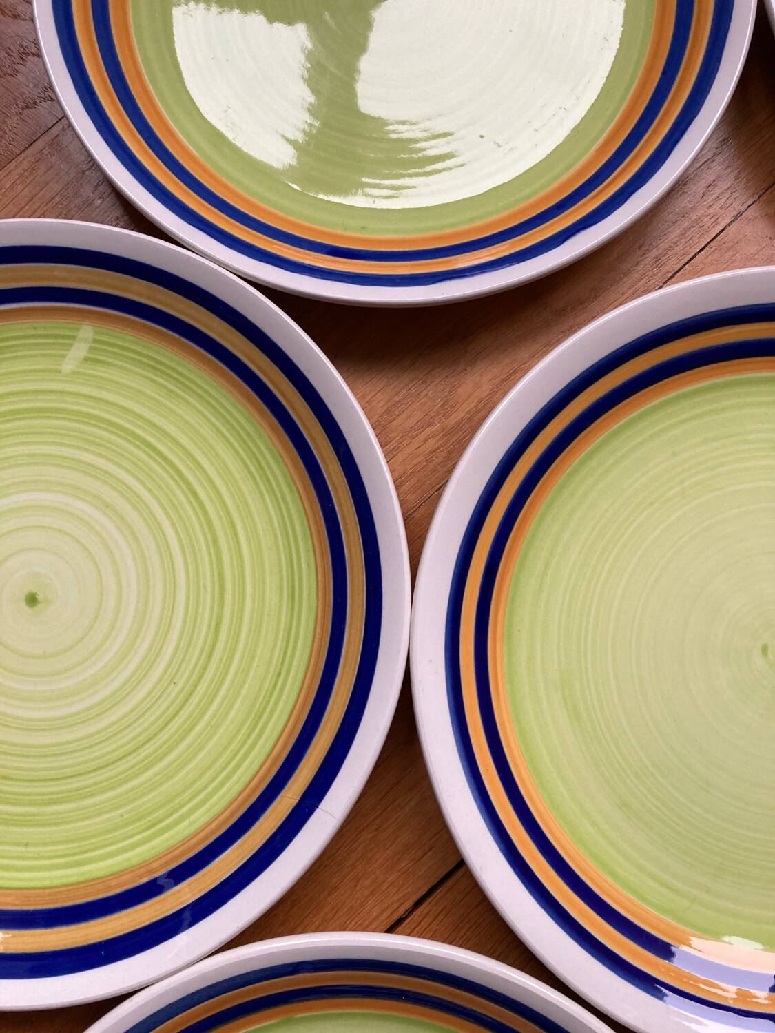 Colorful dessert plates Digoin Sarreguemines Florence