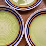 Colorful dessert plates Digoin Sarreguemines Florence