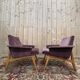 Pair of lounge chairs – 1950s/60s – Karl Laible – Oak and velvet