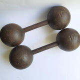 Vintage cast iron dumbbells