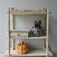 Art Nouveau wall shelf, wooden, cream patina