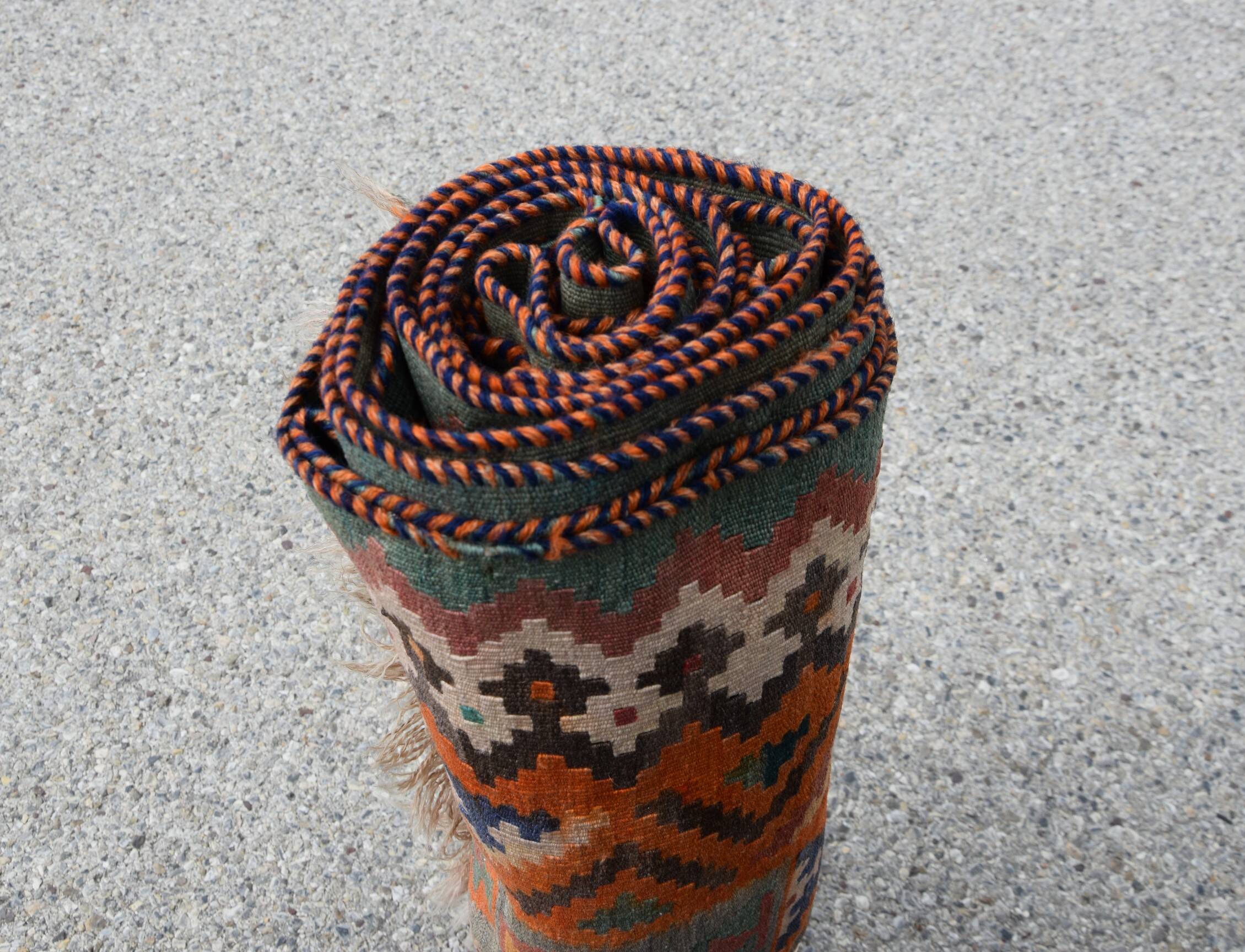 Oriental Kilim Rug Shiraz Gashgaï Antique: 1.50 X 2.85 Metres -