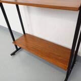 Vintage Italian modular teak and metal bookcase