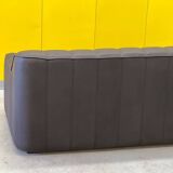 Black leather 3-seater sofa by De Side, from 1970's model 44