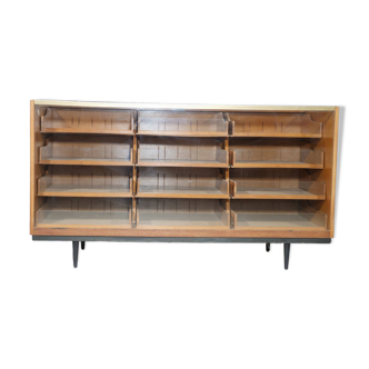 Vitrine, comptoir de magasin en teck, années 1950