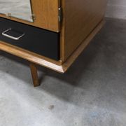 French wardrobe with tapered legs, 3 doors, 1 mirror, 27*130 and 1 t.