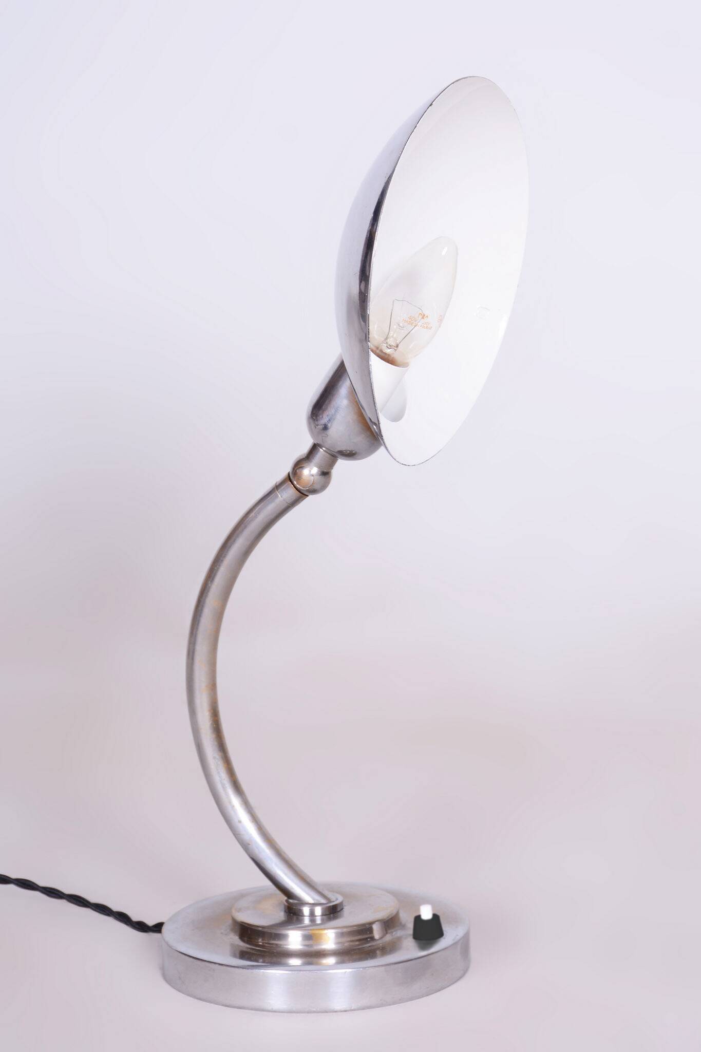 Restored Bauhaus Chrome Table Lamp, Franta Anyz, New Electrification, Czechia, 1920s