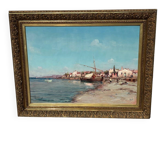 Large marine painting by Émile Godchaux
