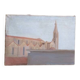 Oil painting on canvas Florence view of Santa Maria Novella early 1900
