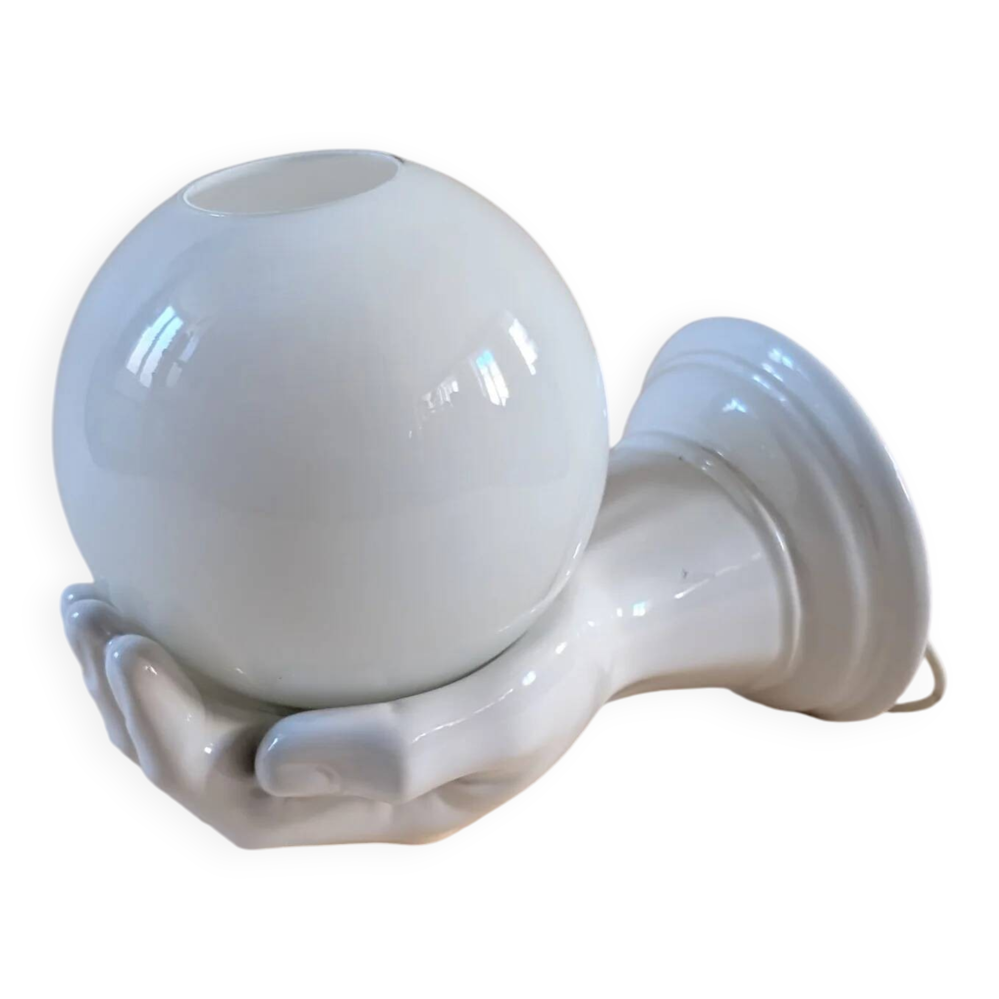 Ceramic hand wall lamp, 1980