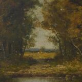 Tableau « Mare sous les Bois » signé A. Salvignac – Début XXe