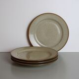 Set of 4 flat plates Tulowice in speckled stoneware