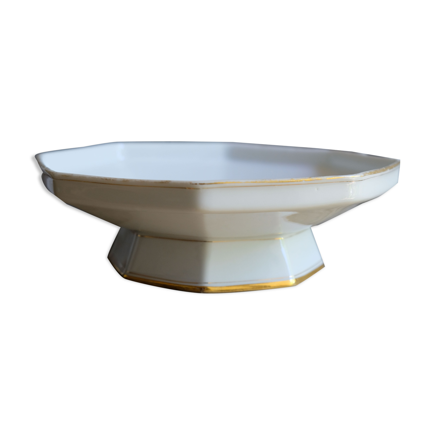 Octagonal porcelain compotier Limoges France
