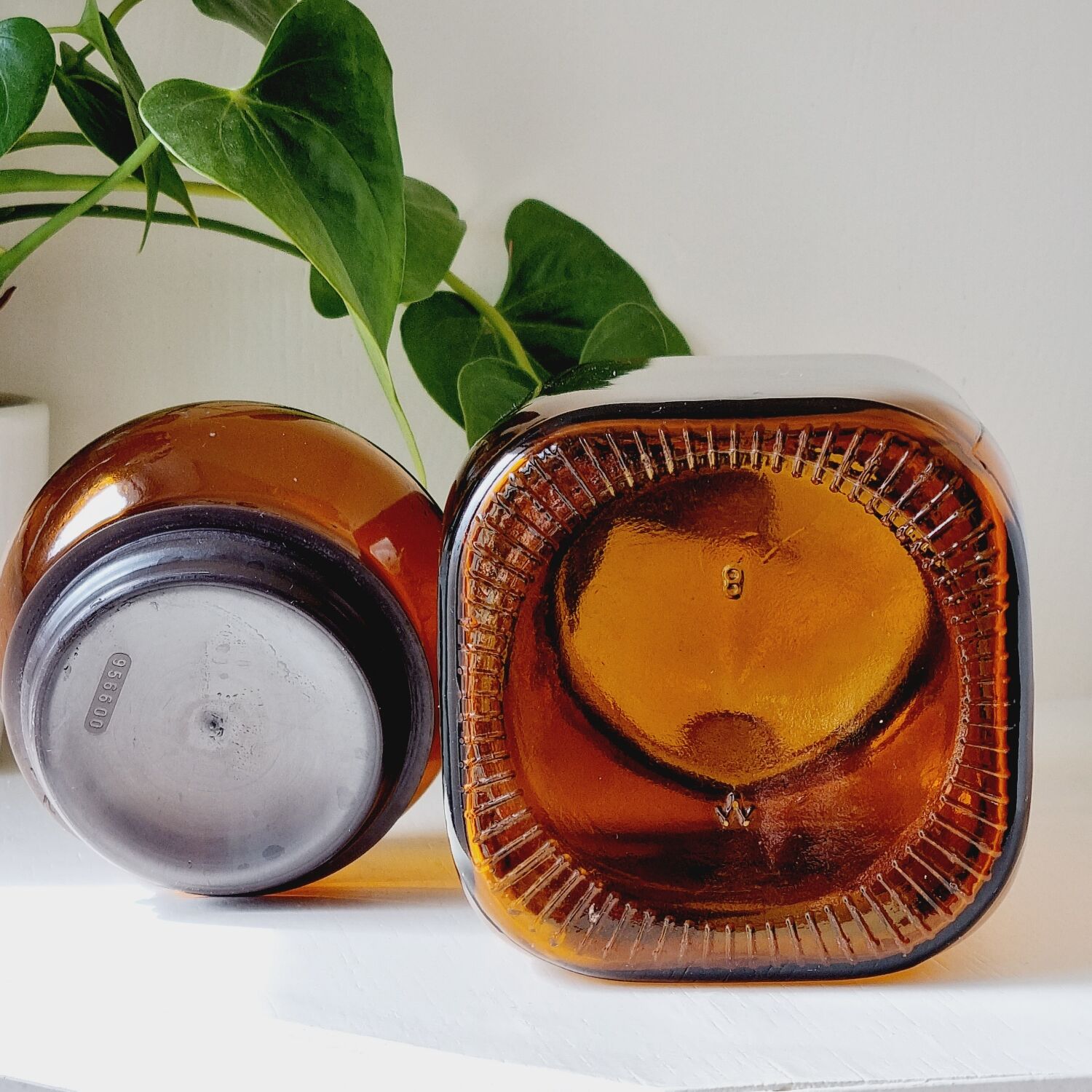 Dark amber glass bottle